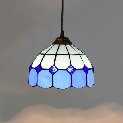 YWXLight 8 inch Simple Style Stained Glass Restaurant Bar Pendent Lamp-garmade.com