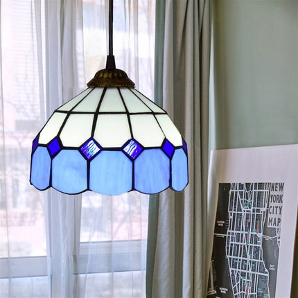 YWXLight 8 inch Simple Style Stained Glass Restaurant Bar Pendent Lamp-garmade.com