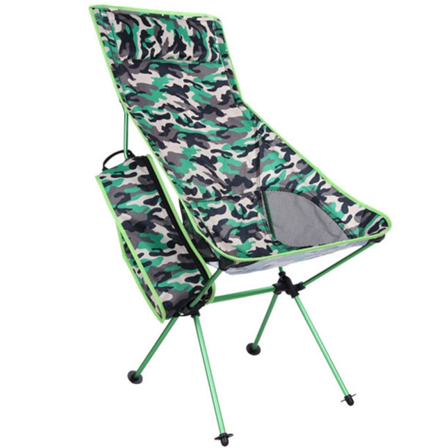 Outdoor Portable Camouflage Folding Camping Chair Light Fishing Beach Chair Aviation Aluminum Alloy Backrest Recliner-garmade.com