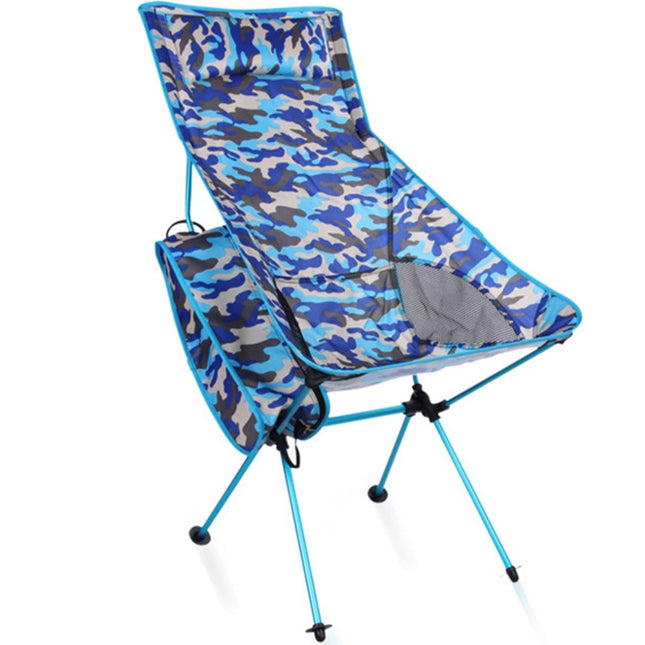 Outdoor Portable Camouflage Folding Camping Chair Light Fishing Beach Chair Aviation Aluminum Alloy Backrest Recliner-garmade.com