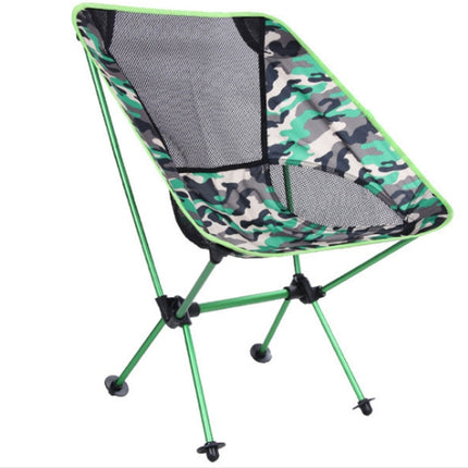 Outdoor Camouflage Portable Folding Camping Chair Light Fishing Beach Chair Aviation Aluminum Alloy Backrest Recliner-garmade.com