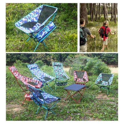 Outdoor Camouflage Portable Folding Camping Chair Light Fishing Beach Chair Aviation Aluminum Alloy Backrest Recliner-garmade.com