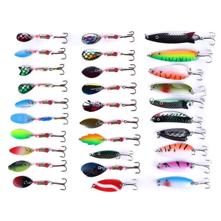 HENGJIA SPB30 30 PCS Sequin Set Metal Sequins False Bait Fresh Sea Bass Fishing Bait, Length: 2.5 to 4cm, Bagged-garmade.com