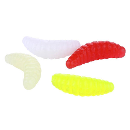 HENGJIA SO106 50 PCS 20mm Simulation Bread Bait Worms Crescent Soft Bait Horseback Fish Worm Bait Fishing Gear (Red)-garmade.com