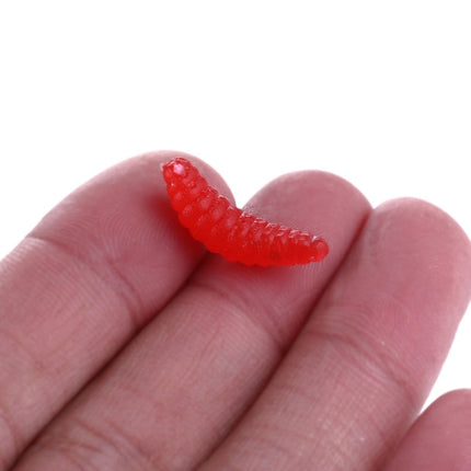 HENGJIA SO106 50 PCS 20mm Simulation Bread Bait Worms Crescent Soft Bait Horseback Fish Worm Bait Fishing Gear (Red)-garmade.com