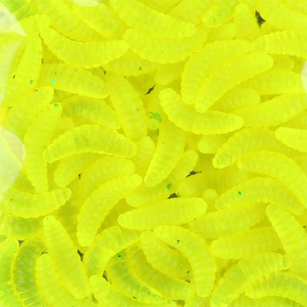 HENGJIA SO106 50 PCS 20mm Simulation Bread Bait Worms Crescent Soft Bait Horseback Fish Worm Bait Fishing Gear (Yellow)-garmade.com