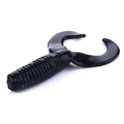 HENGJIA SO105 20 PCS 3.5cm/0.9g Double Tailed Bait Soft Bait for Sea Fishing (Black)-garmade.com