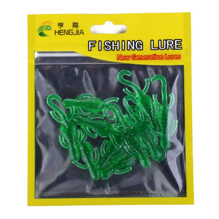 HENGJIA SO103 10 PCS 5cm/1g Gecko Shaped Simulation Fish Bait Soft Bait for Fishing (Green)-garmade.com