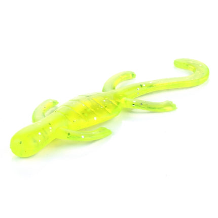 HENGJIA SO103 10 PCS 5cm/1g Gecko Shaped Simulation Fish Bait Soft Bait for Fishing (Fluorescent Green)-garmade.com