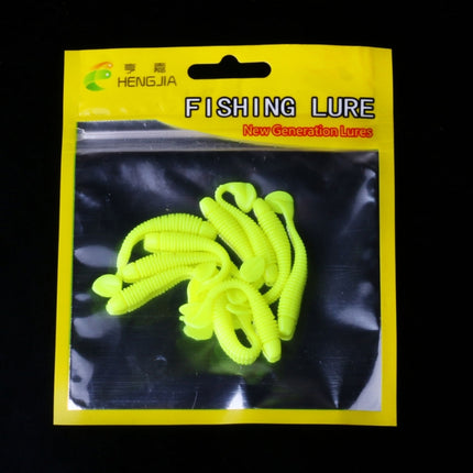 HENGJIA SO041 5cm/0.6g 10 PCS Fishing Wobbler Soft Jigging Fishing Lure Worm Swimbaits Silicone Bait-garmade.com