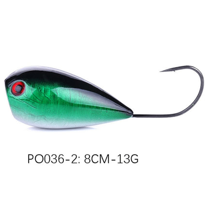 HENGJIA PO036 8cm/13g Big Mouth Single Hook Hitting Water Wave Hard Bait Lure Outdoor Fishing Gear Lure Fishing Bait Fishing Tackle (PO036-2)-garmade.com