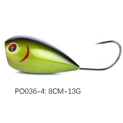 HENGJIA PO036 8cm/13g Big Mouth Single Hook Hitting Water Wave Hard Bait Lure Outdoor Fishing Gear Lure Fishing Bait Fishing Tackle (PO036-4)-garmade.com