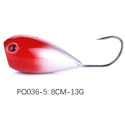 HENGJIA PO036 8cm/13g Big Mouth Single Hook Hitting Water Wave Hard Bait Lure Outdoor Fishing Gear Lure Fishing Bait Fishing Tackle (PO036-5)-garmade.com