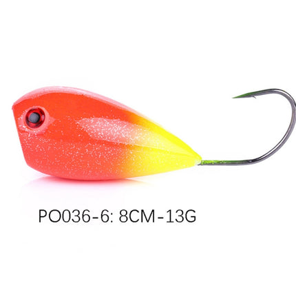 HENGJIA PO036 8cm/13g Big Mouth Single Hook Hitting Water Wave Hard Bait Lure Outdoor Fishing Gear Lure Fishing Bait Fishing Tackle (PO036-6)-garmade.com