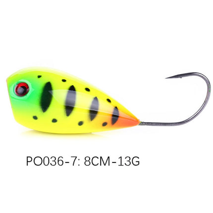 HENGJIA PO036 8cm/13g Big Mouth Single Hook Hitting Water Wave Hard Bait Lure Outdoor Fishing Gear Lure Fishing Bait Fishing Tackle (PO036-7)-garmade.com