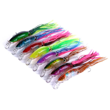 HENGJIA JIZ002 10cm/16.6g Big Octopus Squid Shaped Hard Baits Long Shot Fishing Lures Tackle Baits Fit Sea Fishing and Freshwater Fishing (A)-garmade.com