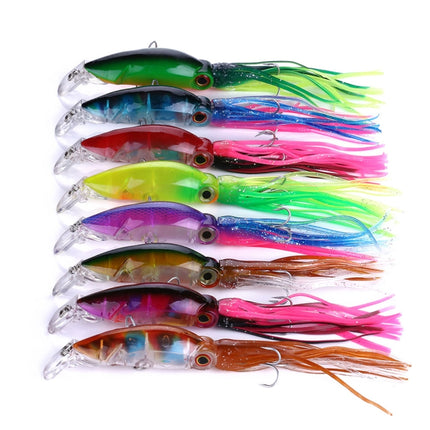 HENGJIA JIZ002 10cm/16.6g Big Octopus Squid Shaped Hard Baits Long Shot Fishing Lures Tackle Baits Fit Sea Fishing and Freshwater Fishing (A)-garmade.com