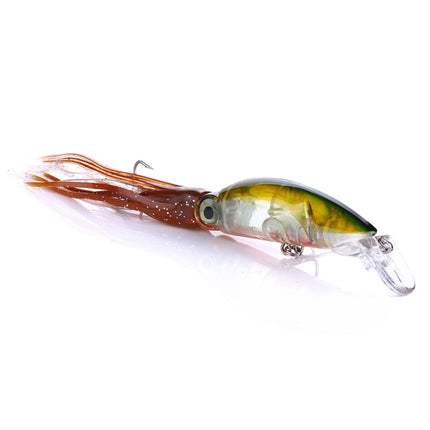 HENGJIA JIZ002 10cm/16.6g Big Octopus Squid Shaped Hard Baits Long Shot Fishing Lures Tackle Baits Fit Sea Fishing and Freshwater Fishing (C)-garmade.com