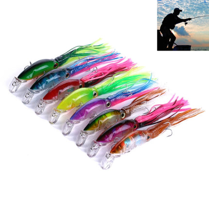 HENGJIA JIZ002 10cm/16.6g 8 PCS Big Octopus Squid Shaped Hard Baits Long Shot Fishing Lures Tackle Baits Fit Sea Fishing and Freshwater Fishing,Bagged-garmade.com