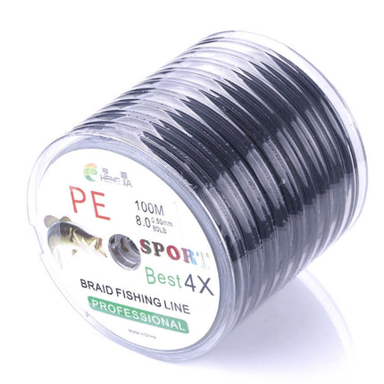 HENGJIA FLP41G 100m Gray 4 Series Strong Weaving Line Fishing Line PE Fishing Line (3.5)-garmade.com