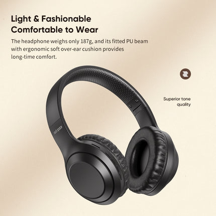 ROCK Space O2 HiFi Bluetooth 5.0 Wireless Headset with Mic, Support TF Card(White)-garmade.com